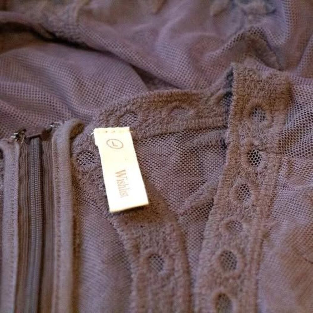 Wishlist Deep V Lace Mesh Maxi Dress Romper Whimsigoth Fairy Festival Boho Sz L - Picture 5 of 9